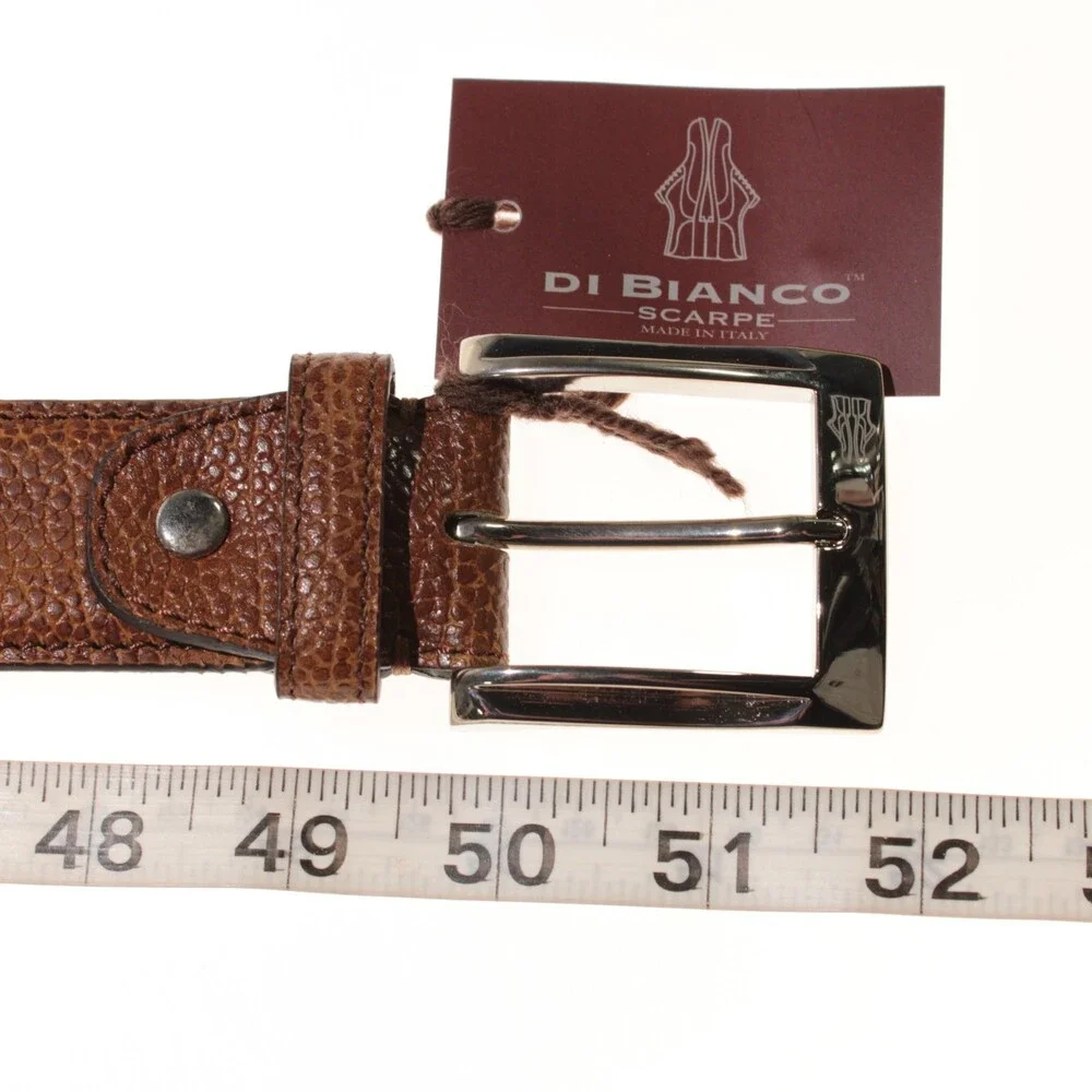 Di Bianco NWT Cut to Size Dress Belt In Solid Brown Pebbled Leather One Size